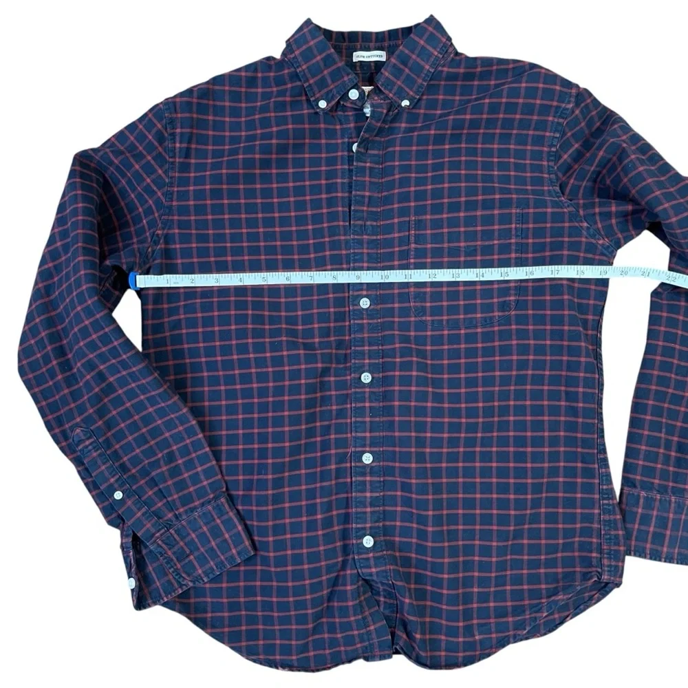 J. Crew Blue Red Plaid Button Down Shirt Men’s Long Sleeve Casual Preppy Cotton